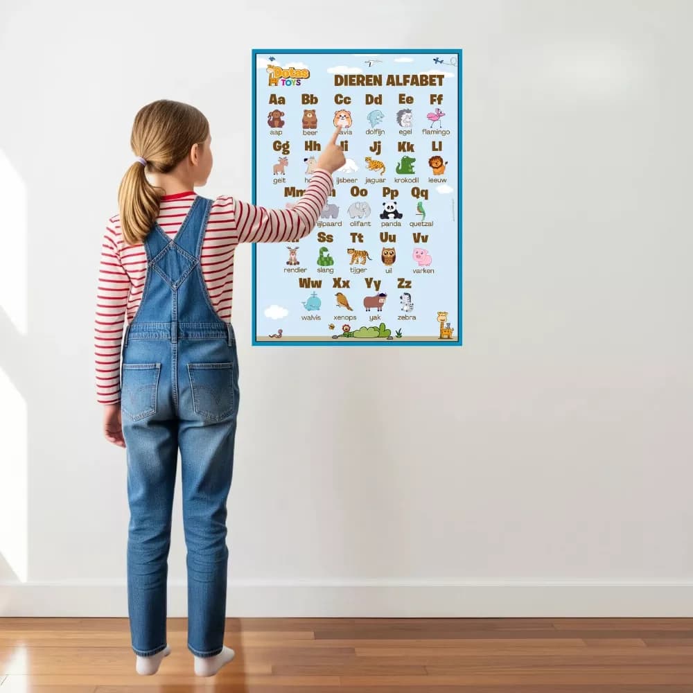 DotasToys Dieren Alfabet Poster – Alfabet Leren van A tot Z