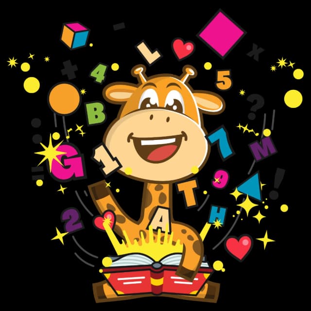 Dotas de Giraffe leest een boek